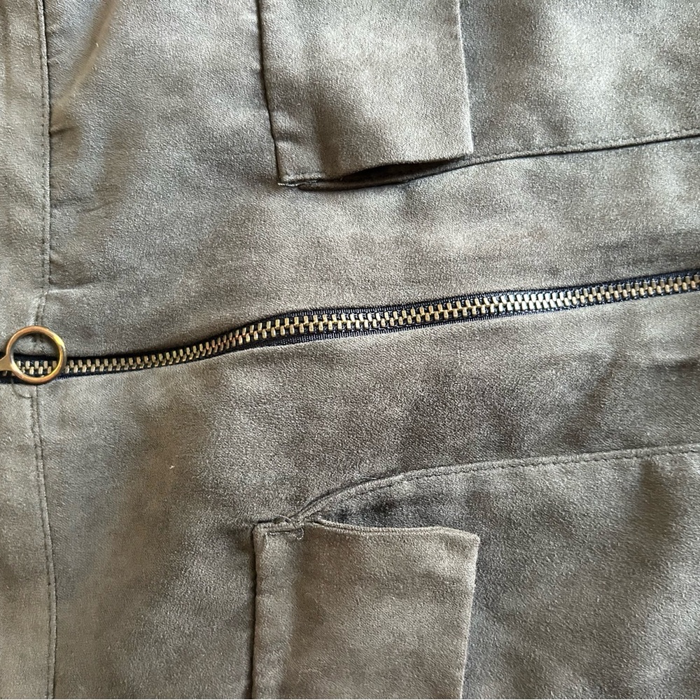 Atmosphere Gray Cargo Pants with Zipper Detail